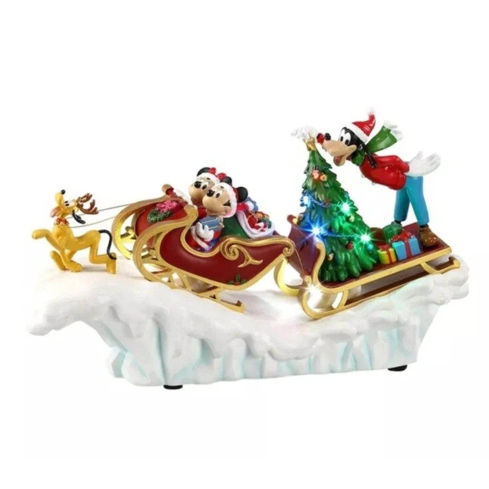 Disney Christmas Holiday NEW Musical Sleigh Mickey Minnie Goofy Pluto Song Light
